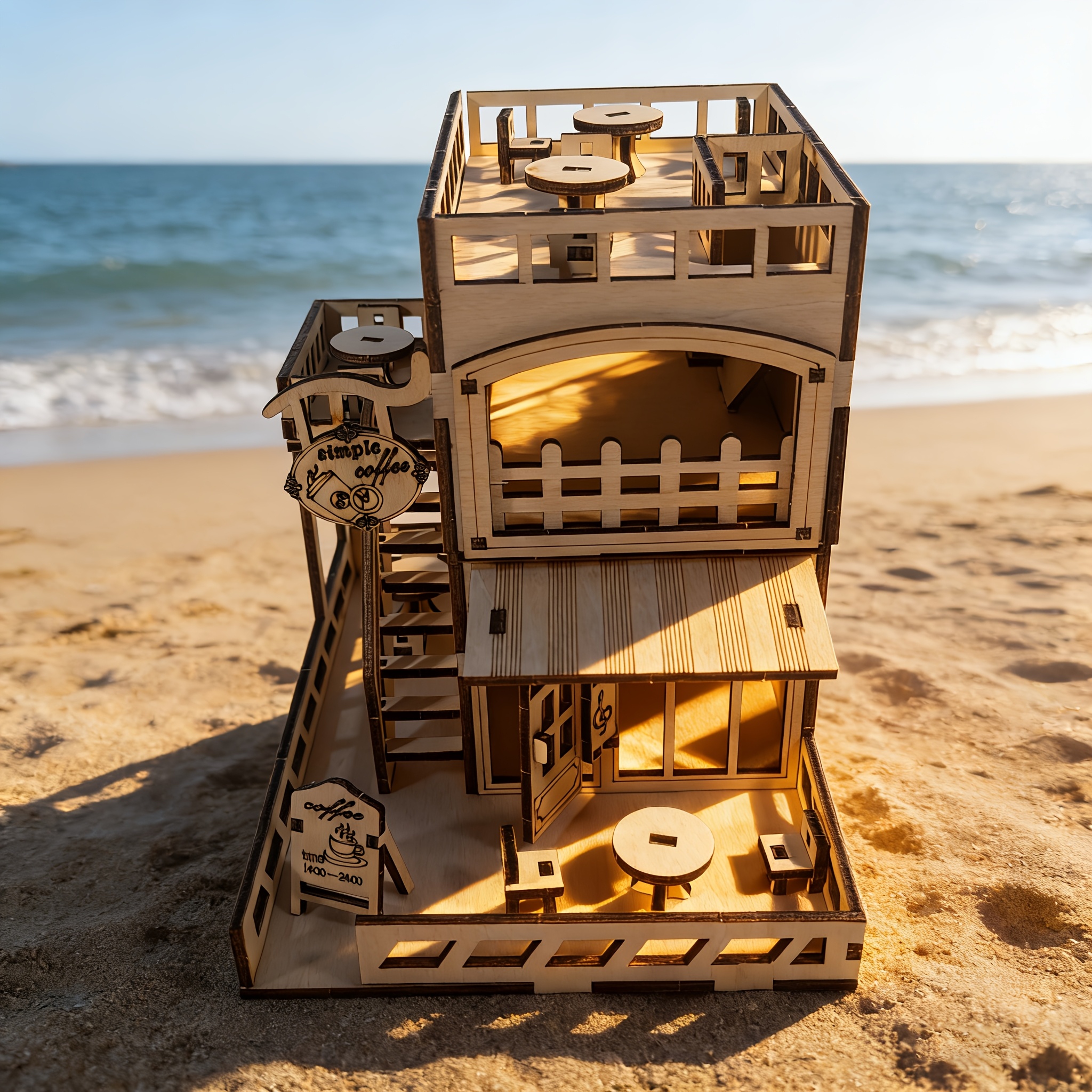 Café Model 3D Wooden Puzzle Gift